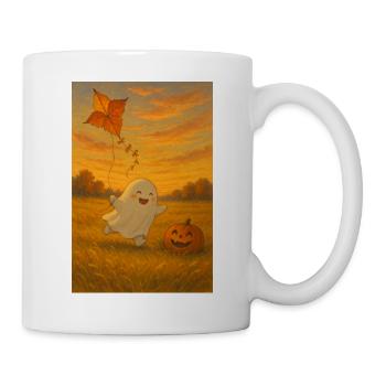 Halloween Geist im Herbst - Tasse - Weiß - Rechts