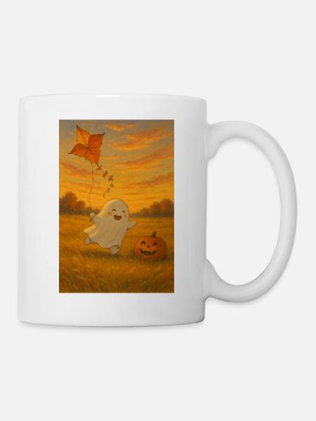 Halloween Geist im Herbst - Tasse - Weiß