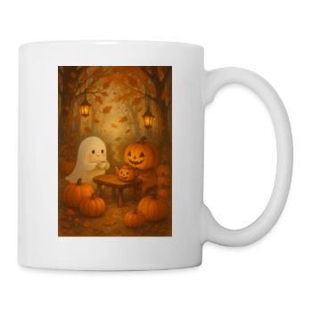 Picknick Halloween Geist süß - Tasse - Weiß - Rechts