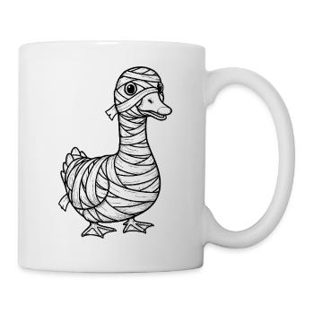 Eine lustige Ente ist als Mumie verkleidet - Tasse - Weiß - Rechts