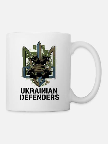 Emblem der ukrainischen Verteidiger - Tasse - Weiß
