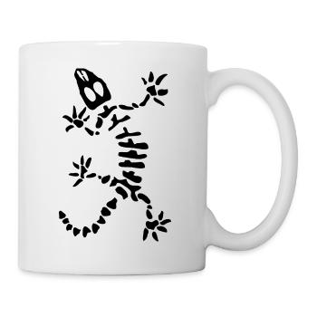 Gecko Skelett: Echse, Reptil & Knochen - Tasse - Weiß - Rechts