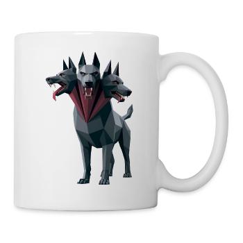Cerberus - Cooles Low-Poly-Logo - Tasse - Weiß - Rechts