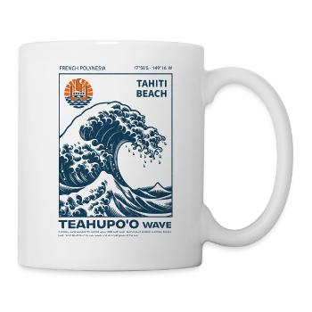 Vague Teahupo'o Tahiti Bleu - Mug blanc - blanc - Droite