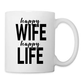 Happy Hand Lettering Double Motif - Mug blanc - blanc - Droite