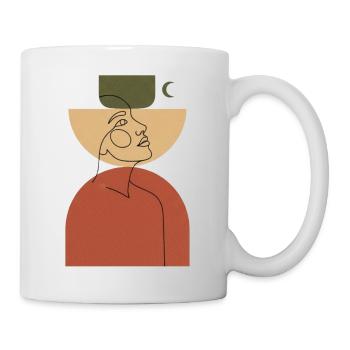 Abstrakt Kopf mit geometrischer Form - Tasse - Weiß - Rechts