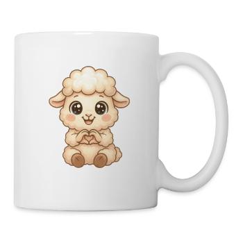 Cute Sheep with Heart Hands - Mug - white - Right