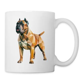 Mastiff - Cooles Low-Poly-Logo - Tasse - Weiß - Rechts
