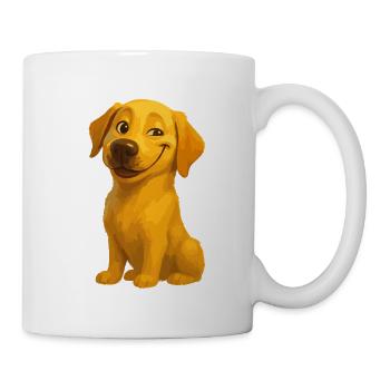 Dessin animé du Labrador souriant - Motif de chien drôle - Mug blanc - blanc - Droite