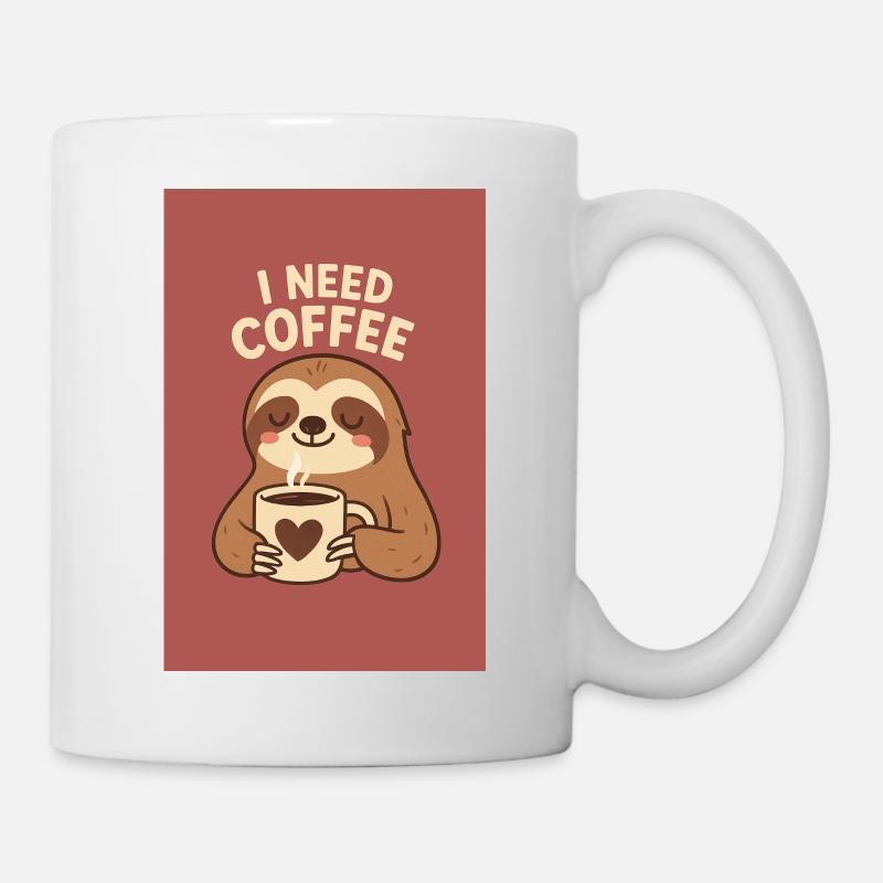 Funny Coffee T-Shirt for Coffee Lovers - Mug - white