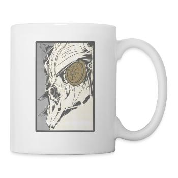 Steampunk skull with clockwork eye - Mug - white - Right