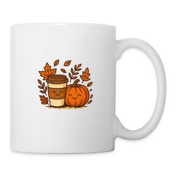 Herbstkaffee mit Kürbis - Tasse - Weiß - Rechts
