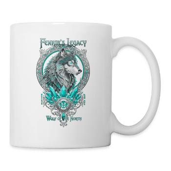 Fenrir Vermächtnis Wolf Nord Kristall Cyan - Tasse - Weiß - Rechts