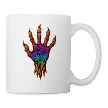 Golden Rainbow Claw | Claw makes cracks - Mug - white - Right