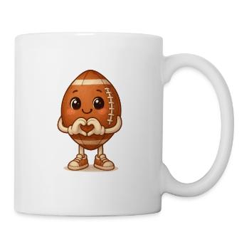 Football câlin avec du cœur - Mug blanc - blanc - Droite