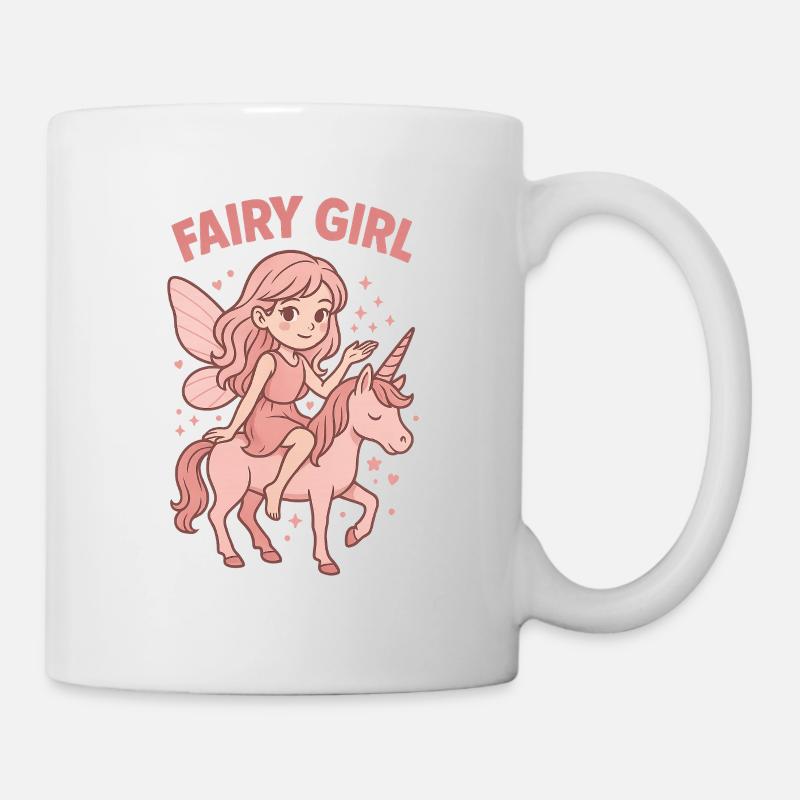 Feenreiterin Rosa Einhorn - Tasse - Weiß