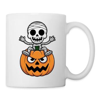 Halloween Skeleton on Pumpkin - Mug - white - Right