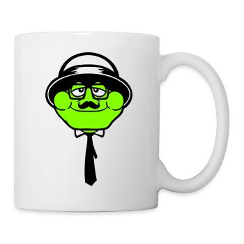 Frog Sir Mr. Rich Gangster Glasses Hat Tie - Mug - white - Right