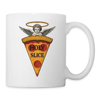 Holy Slice – Cherub Pizza Art - Tasse - Weiß - Rechts