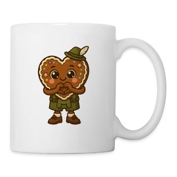 Lebkuchenheld in Lederhosen - Tasse - Weiß - Rechts