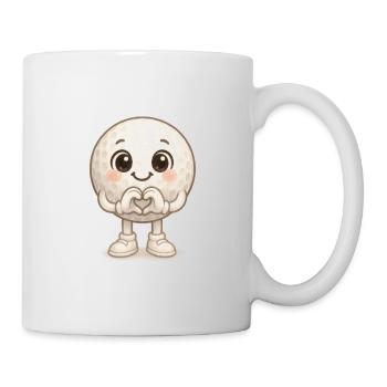 Vue du cœur du golfeur de la balle de golf câline - Mug blanc - blanc - Droite