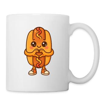 Ami câlin au cœur de hot-dog - Mug blanc - blanc - Droite