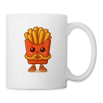 Kawaii Pommes Herz-Charakter - Tasse - Weiß - Rechts