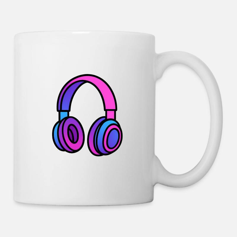 Neon Gradient Headphones Illustration - Mug - white