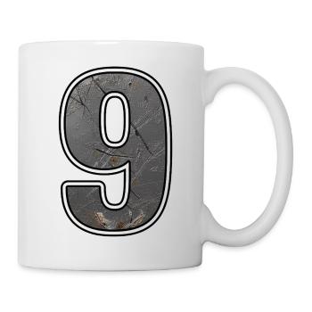 Rostiges Neun im Metall-Look - Tasse - Weiß - Rechts