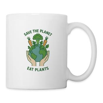 Sauvez la planète Mangez des plantes - Mug blanc - blanc - Droite