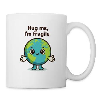 Fragile Earth Hug Me - Tasse - Weiß - Rechts