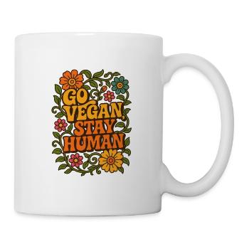 Go Vegan, Stay Human - Mug blanc - blanc - Droite