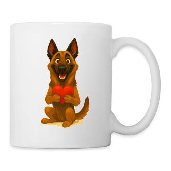 Malinois avec coeur dessin animé - Mug blanc - blanc - Droite