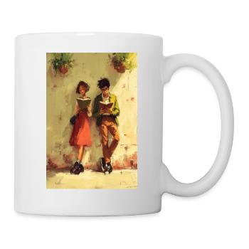Couple Lisant Ensemble Art - Mug blanc - blanc - Droite