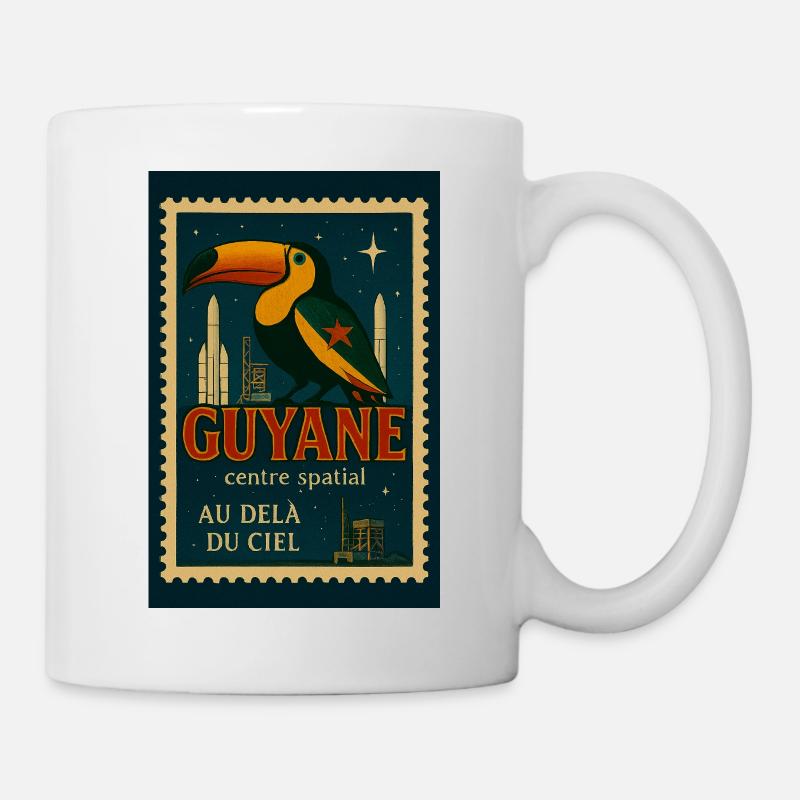 Toucans et fusées Guyane - Mug blanc - blanc