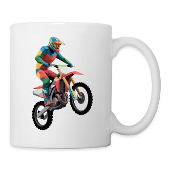 Motocross - Cooles Motorrad Logo - Tasse - Weiß - Rechts