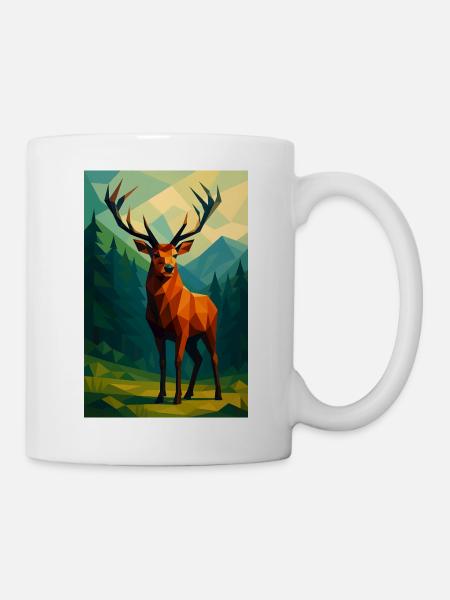 Polynature Hirsch - Tasse - Weiß