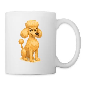 Style de peinture de dessin animé de caniche coquin - Mug blanc - blanc - Droite
