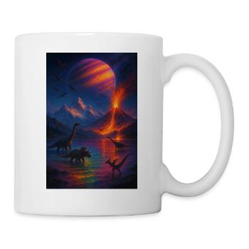 Dinosaur Volcano Fantasy Universe - Mug - white - Right