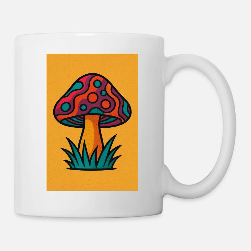 Motif champignon Color explosion - Mug blanc - blanc