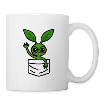 Green Bowtruckle with glasses – friendly - Mug - white - Right