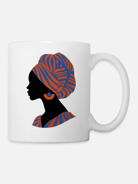 Femme Africaine Design Traditionnel Afrique - Mug blanc - blanc