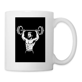 Kraftvolle Hantel-Illustration - Tasse - Weiß - Rechts