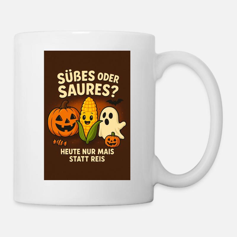 Süßes oder Saures Halloween Spaß - Tasse - Weiß