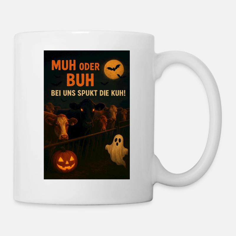 Kuhwitz Halloween Kuhspektakel - Tasse - Weiß