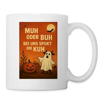 Spukkuh Halloween: MuH oder Buh - Tasse - Weiß - Rechts