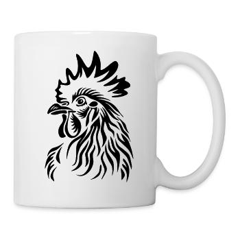 Hahn Huhn Hähnchen Hühnerstall Bauer Bauernhof - Tasse - Weiß - Rechts