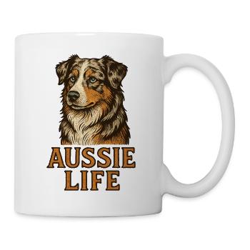 Australian Shepherd Hund - Australian Shepherd - Tasse - Weiß - Rechts