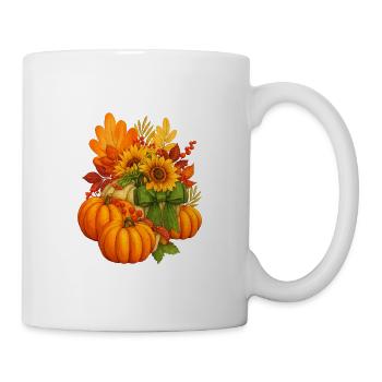 Récolte d’automne Citrouilles et tournesols - Mug blanc - blanc - Droite