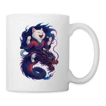 Sushi Britisch Kurzhaar Katze Drache Kimono - Tasse - Weiß - Rechts
